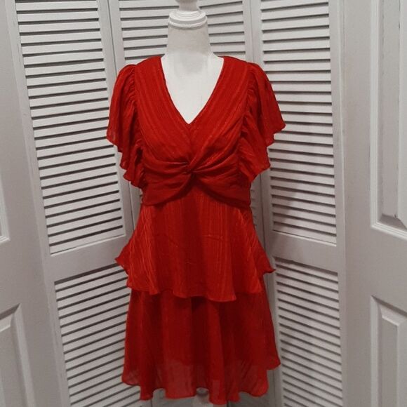 The Clothing Company Red Flowy Dress - Picture 1 of 14